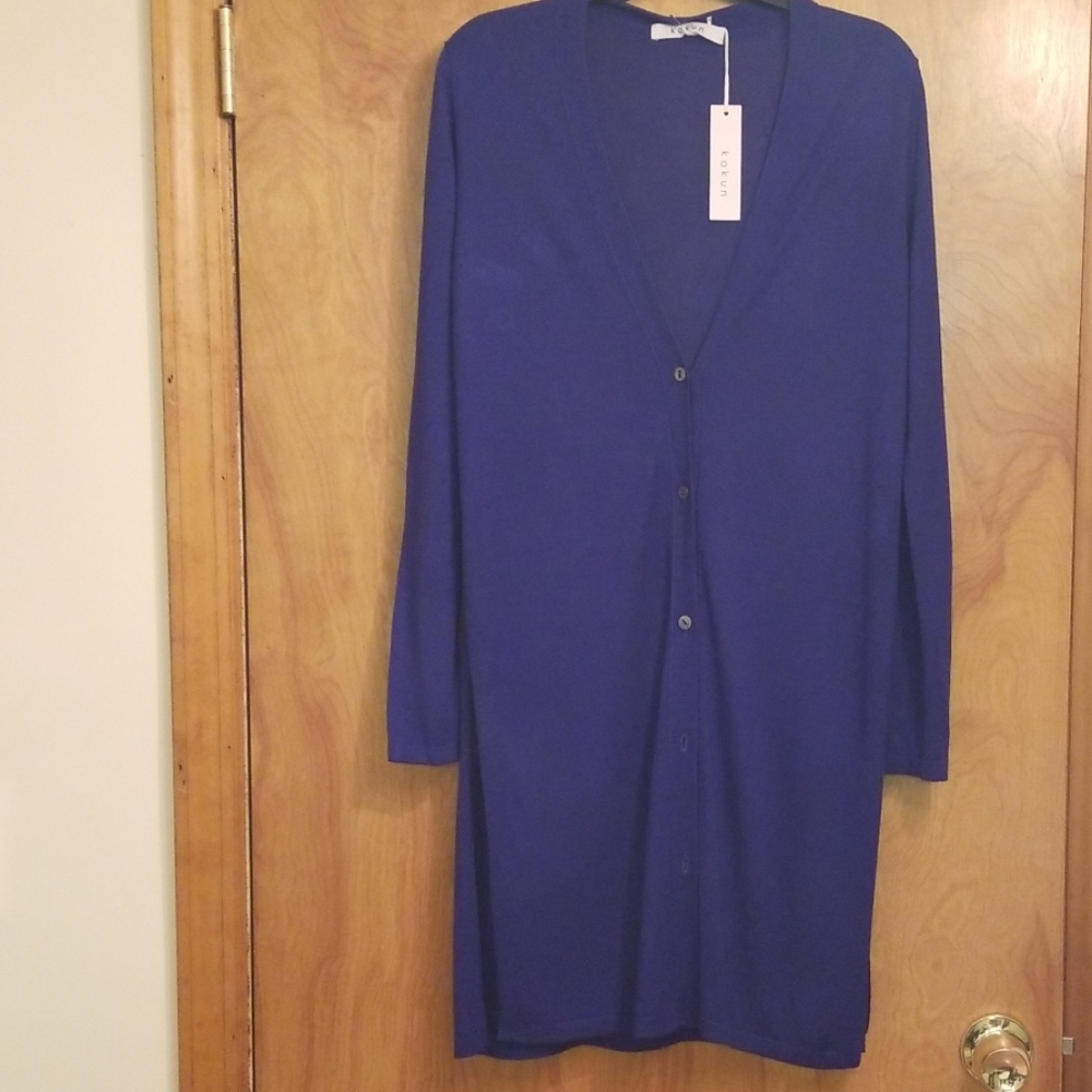 🆕️Kokun side slit cardigan, cobalt blue